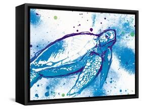 Turtle in the Wall-On Rei-Framed Stretched Canvas