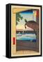Turtle-Ando Hiroshige-Framed Stretched Canvas