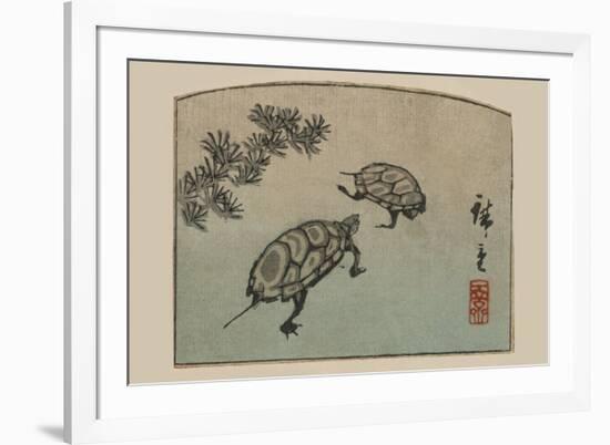 Turtles (Kame)-Ando Hiroshige-Framed Premium Giclee Print