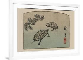 Turtles (Kame)-Ando Hiroshige-Framed Premium Giclee Print