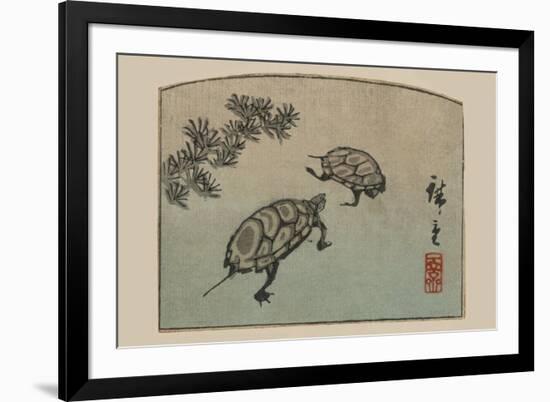 Turtles (Kame)-Ando Hiroshige-Framed Premium Giclee Print