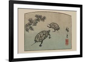Turtles (Kame)-Ando Hiroshige-Framed Premium Giclee Print