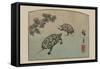 Turtles (Kame)-Ando Hiroshige-Framed Stretched Canvas