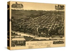 Tuscaloosa, Alabama - Panoramic Map-Lantern Press-Stretched Canvas