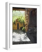 Tuscan Courtyard, Early Evening-Helen J. Vaughn-Framed Giclee Print