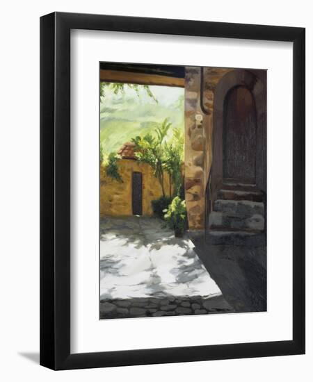 Tuscan Courtyard, Early Evening-Helen J. Vaughn-Framed Giclee Print