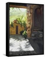 Tuscan Courtyard, Early Evening-Helen J. Vaughn-Framed Stretched Canvas