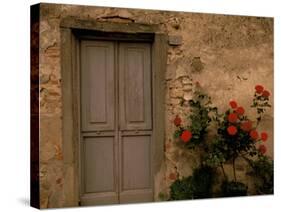 Tuscan Doorway, Castellina, Il Chianti, Tuscany, Italy-Walter Bibikow-Stretched Canvas