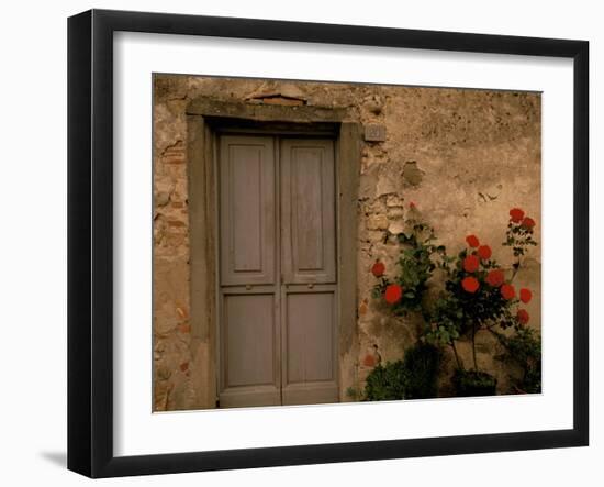 Tuscan Doorway, Castellina, Il Chianti, Tuscany, Italy-Walter Bibikow-Framed Premium Photographic Print