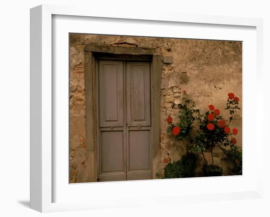 Tuscan Doorway, Castellina, Il Chianti, Tuscany, Italy-Walter Bibikow-Framed Premium Photographic Print