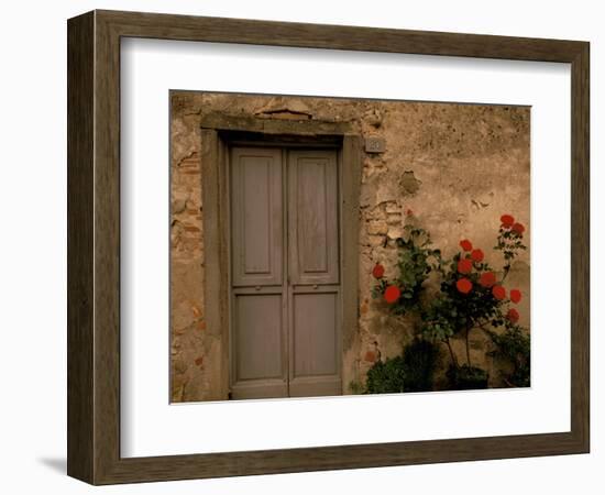 Tuscan Doorway, Castellina, Il Chianti, Tuscany, Italy-Walter Bibikow-Framed Photographic Print