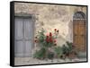 Tuscan Doorway in Castellina in Chianti, Italy-Walter Bibikow-Framed Stretched Canvas