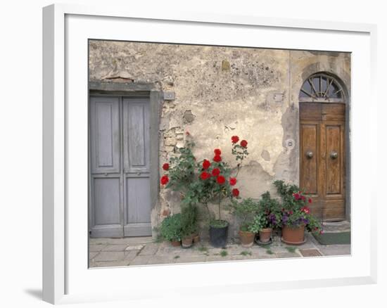 Tuscan Doorway in Castellina in Chianti, Italy-Walter Bibikow-Framed Photographic Print