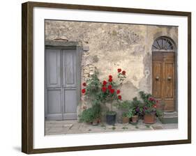 Tuscan Doorway in Castellina in Chianti, Italy-Walter Bibikow-Framed Photographic Print