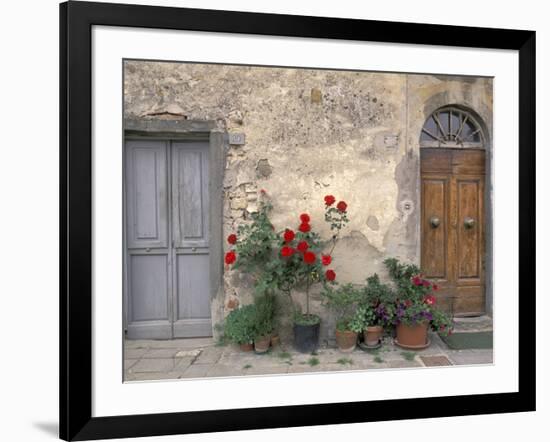 Tuscan Doorway in Castellina in Chianti, Italy-Walter Bibikow-Framed Photographic Print