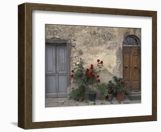 Tuscan Doorway in Castellina in Chianti, Italy-Walter Bibikow-Framed Photographic Print