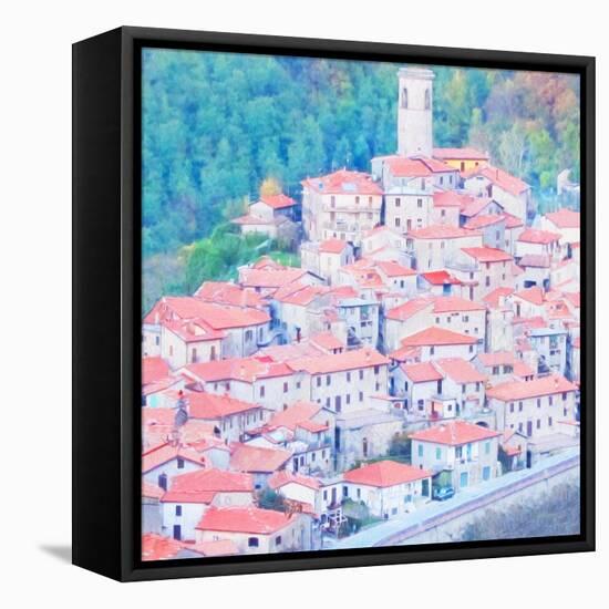 Tuscan Hill Town-Tosh-Framed Stretched Canvas