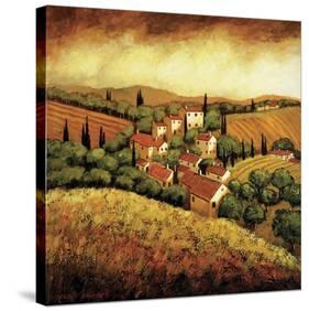 Tuscan Hillside Village-Santo De Vita-Stretched Canvas