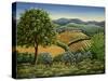 Tuscan Hilltop Village, 1990-Liz Wright-Stretched Canvas