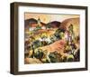 Tuscan Landscape 1-Warren Cullar-Framed Art Print