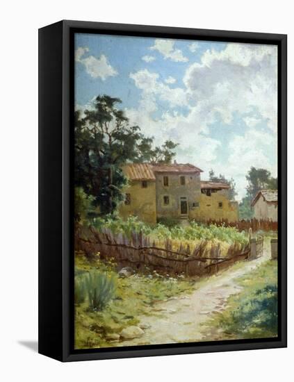 Tuscan Landscape-Adolfo Belimbau-Framed Stretched Canvas