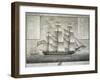 Tuscan Merchant Ship, by Gaetano Vascellini (1745-1805), Italy, 18th Century-null-Framed Giclee Print