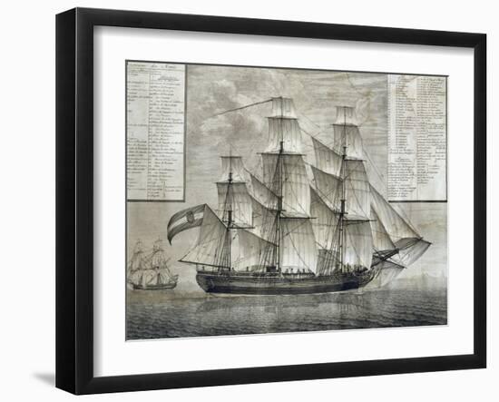 Tuscan Merchant Ship, Italy, 18th Century-null-Framed Giclee Print