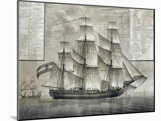 Tuscan Merchant Ship, Italy, 18th Century-null-Mounted Giclee Print