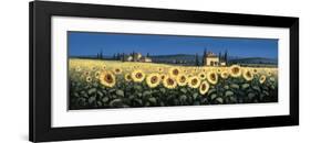 Tuscan Panorama, Sunflowers-David Short-Framed Giclee Print