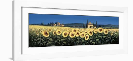 Tuscan Panorama, Sunflowers-David Short-Framed Giclee Print