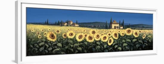 Tuscan Panorama, Sunflowers-David Short-Framed Giclee Print