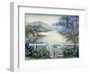 Tuscan Pond and Wisteria-Marilyn Dunlap-Framed Art Print