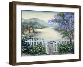 Tuscan Pond and Wisteria-Marilyn Dunlap-Framed Art Print