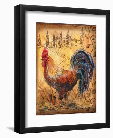 Tuscan Rooster II-Todd Williams-Framed Art Print