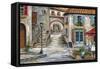 Tuscan St Scene-Marilyn Dunlap-Framed Stretched Canvas