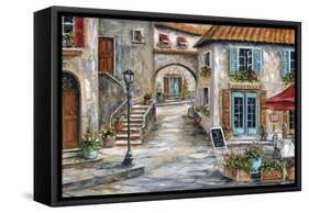 Tuscan St Scene-Marilyn Dunlap-Framed Stretched Canvas