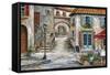 Tuscan St Scene-Marilyn Dunlap-Framed Stretched Canvas