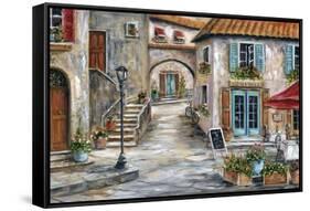 Tuscan St Scene-Marilyn Dunlap-Framed Stretched Canvas