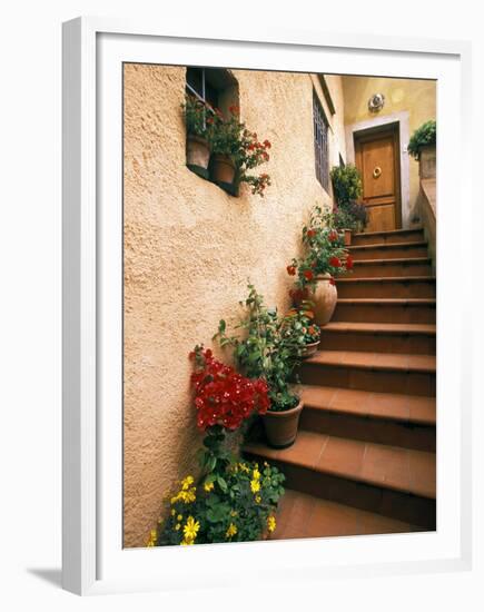 Tuscan Staircase, Italy-Walter Bibikow-Framed Premium Photographic Print