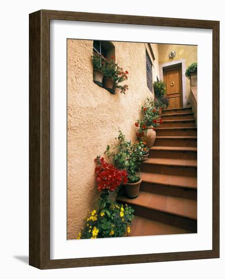 Tuscan Staircase, Italy-Walter Bibikow-Framed Photographic Print