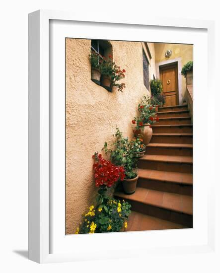 Tuscan Staircase, Italy-Walter Bibikow-Framed Photographic Print