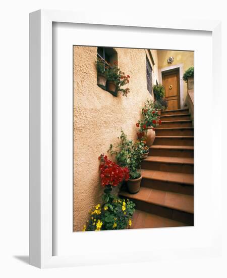 Tuscan Staircase, Italy-Walter Bibikow-Framed Photographic Print