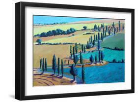 Tuscan Summer, 2021 (acrylic on board)-Paul Powis-Framed Giclee Print