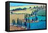 Tuscan Summer, 2021 (acrylic on board)-Paul Powis-Framed Stretched Canvas