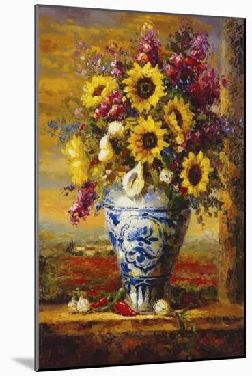 Tuscan Sunflowers-null-Mounted Art Print