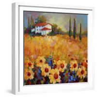 Tuscan Sunflowers-Marion Rose-Framed Giclee Print