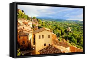 Tuscan Town at Sunset-Jeni Foto-Framed Stretched Canvas