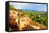 Tuscan Town at Sunset-Jeni Foto-Framed Stretched Canvas