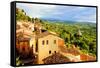 Tuscan Town at Sunset-Jeni Foto-Framed Stretched Canvas