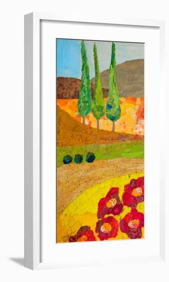 Tuscan Triptych B-null-Framed Art Print